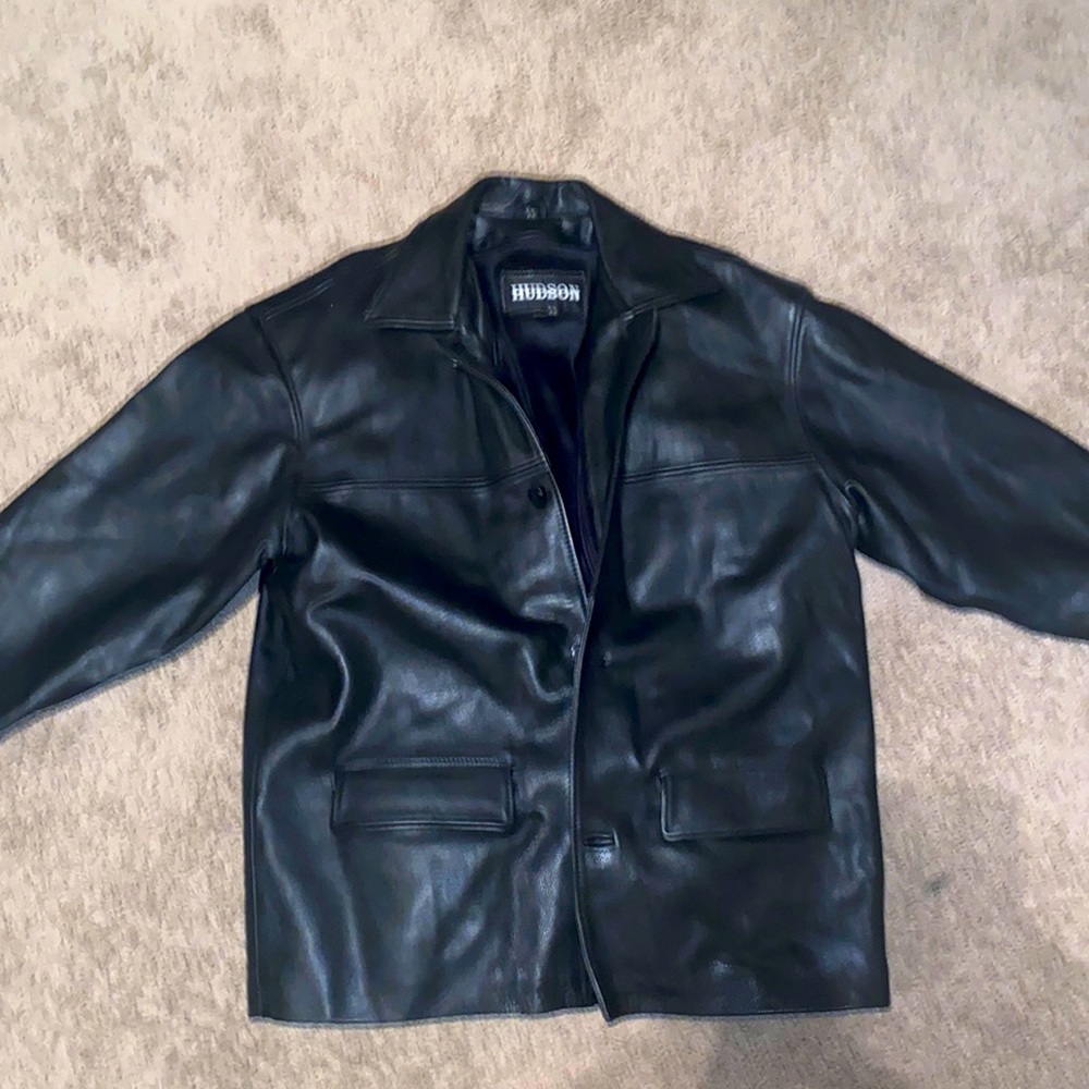 Mens 3XL Hudson Leather Jacket with warm fuzzy liner